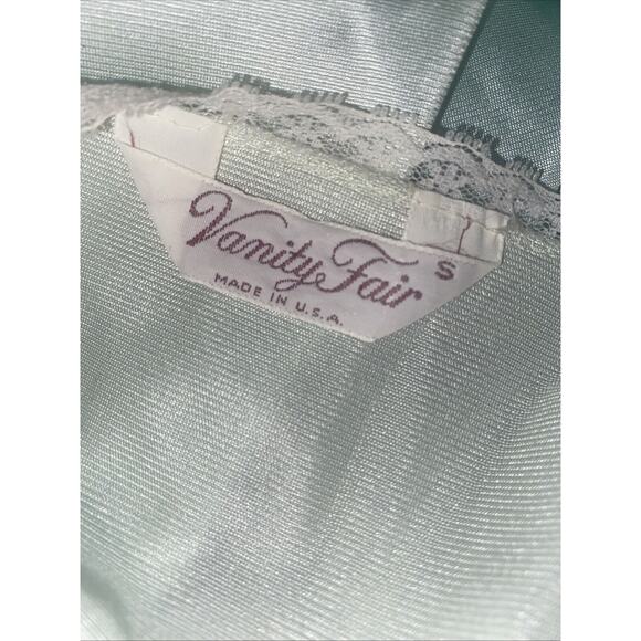 Vintage 2 Piece Vanity Fair Nightgown Peignoir Robe Set Nylon Mint Green Small - Picture 13 of 13